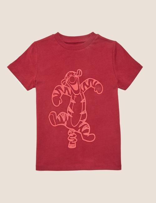 Kırmızı Saf Pamuklu Winnie the Pooh™ T-Shirt