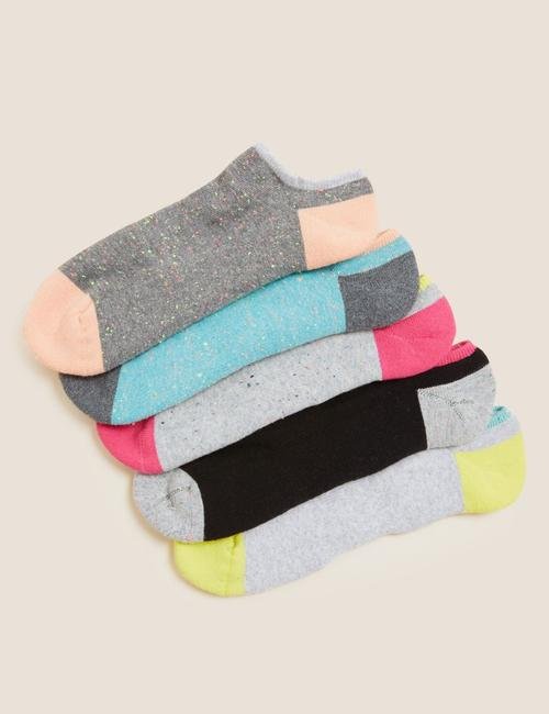 Gri 5'li Renk Bloklu Çorap Seti