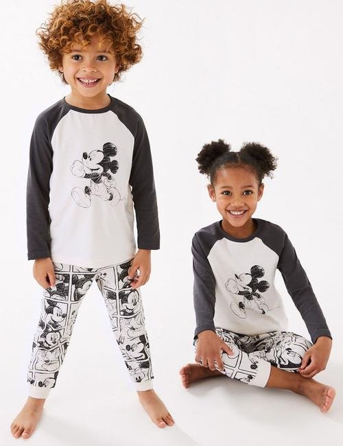 Gri Saf Pamuklu Mickey Mouse™ Pijama Takımı (2-7 Yaş)