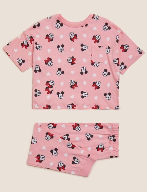 Pembe Saf Pamuklu Minnie Mouse™ Pijama Takımı (2-7 Yaş)
