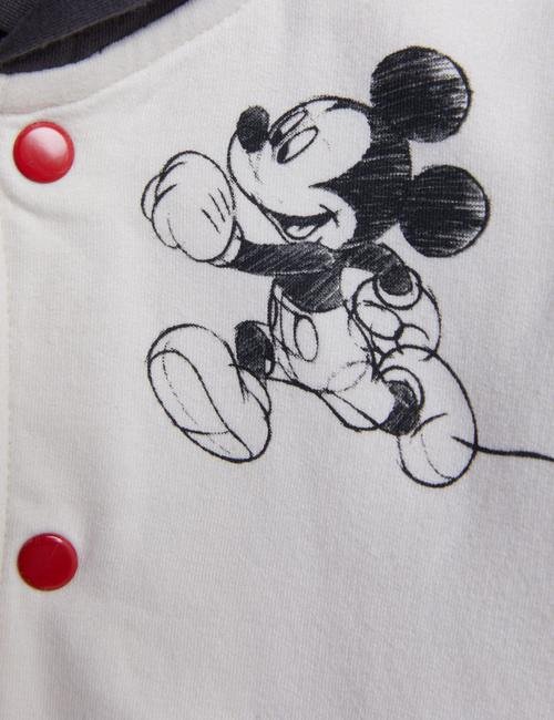 Krem Mickey Mouse™ Kapüşonlu Bomber Ceket (0-3 Yaş)