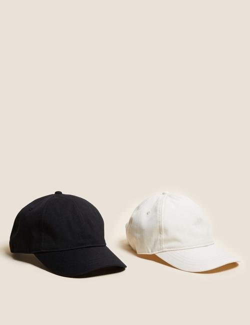 Beyaz Saf Pamuklu 2'li Sun Smart Şapka Seti