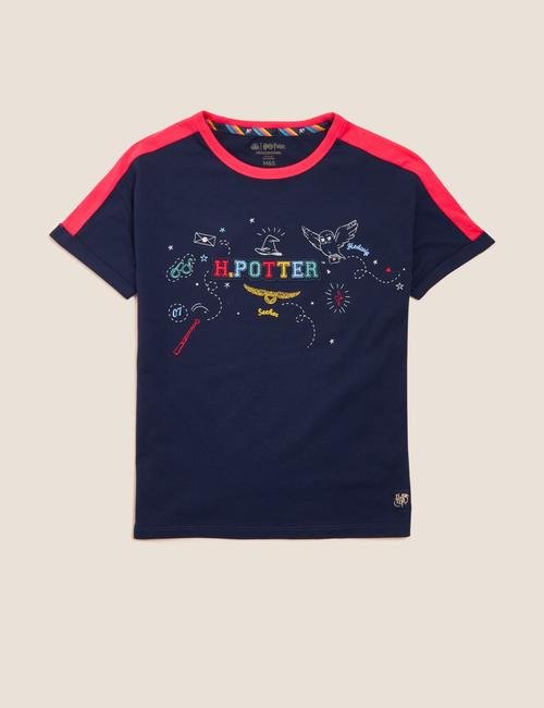 Lacivert Saf Pamuklu Harry Potter™ T-Shirt (2-16 Yaş)