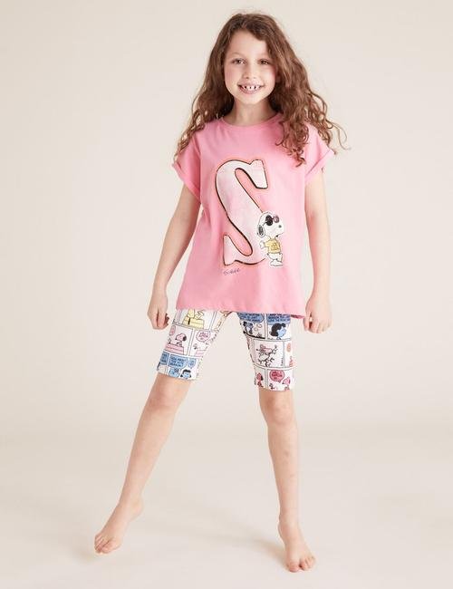Multi Renk Snoopy™ Kısa Kollu Pijama Takımı (6-16 Yaş)