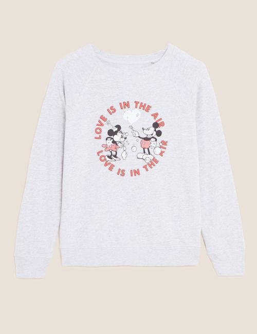 Gri Saf Pamuklu Disney™ Sweatshirt