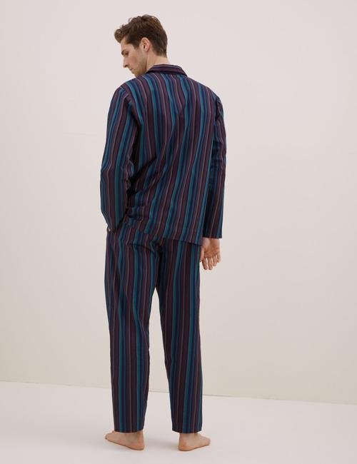 Multi Renk Saf Pamuklu Uzun Kollu Pijama Takımı