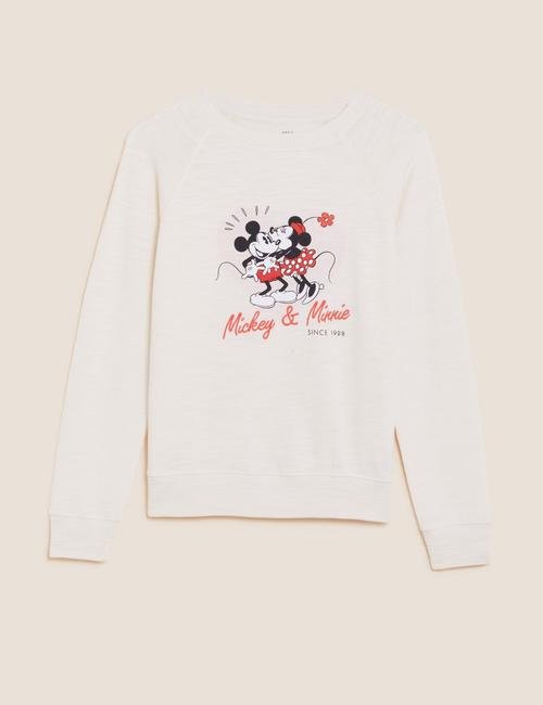 Krem Saf Pamuklu Disney™ Sweatshirt