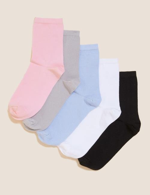 Mavi 5'li Pamuklu Çorap Seti