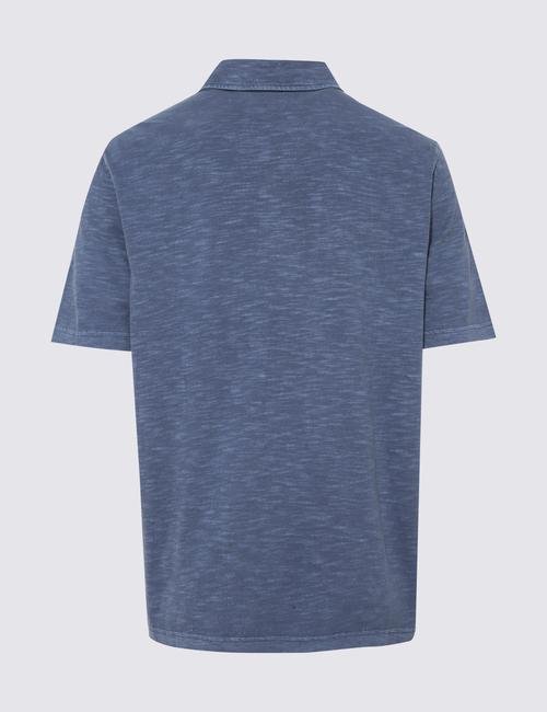 Mavi Saf Pamuklu Kısa Kollu Polo Yaka T-Shirt