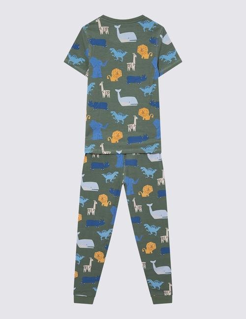 Multi Renk Grafik Desenli Kısa Kollu Pijama Takımı