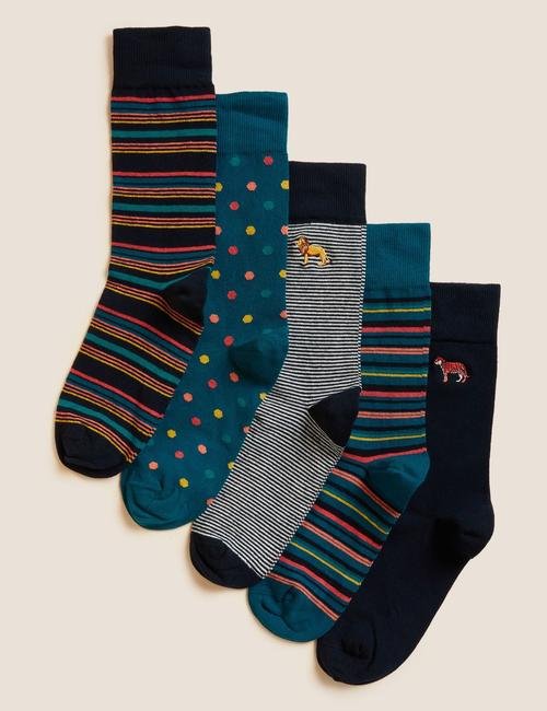 Multi Renk 5'li Cool & Fresh™ Çorap Seti