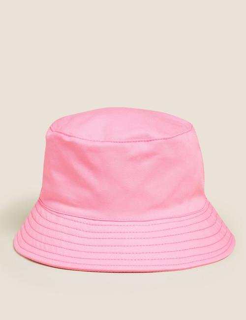Pembe Saf Pamuklu Sun Smart Şapka (0-13 Yaş)