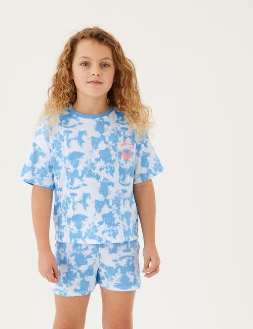 Mavi Saf Pamuklu 2'li Pijama Takımı (6-16 Yaş)