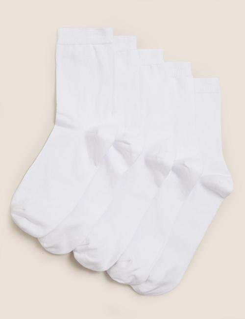Beyaz 5'li Pamuklu Çorap Seti