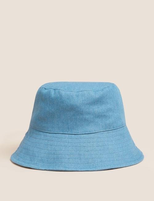 Mavi Saf Pamuklu Sun Smart Şapka