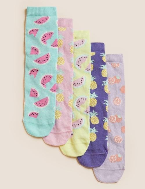 Multi Renk 5'li Meyve Desenli Çorap