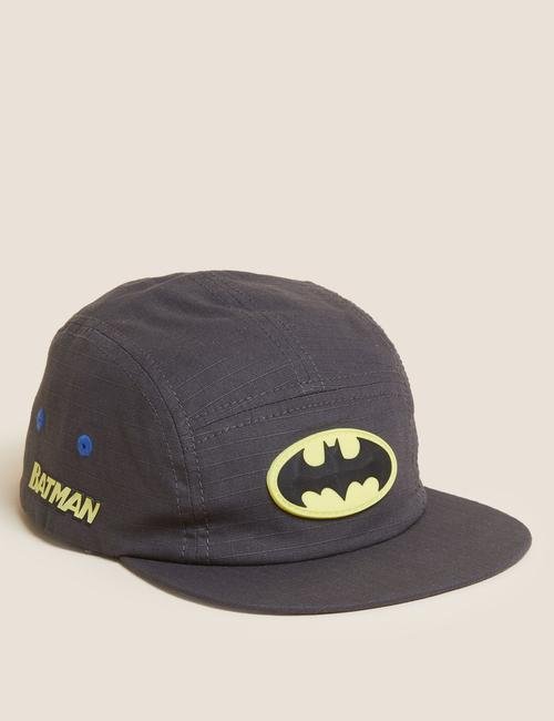 Gri Saf Pamuklu Batman™ Şapka (1-6 Yaş)