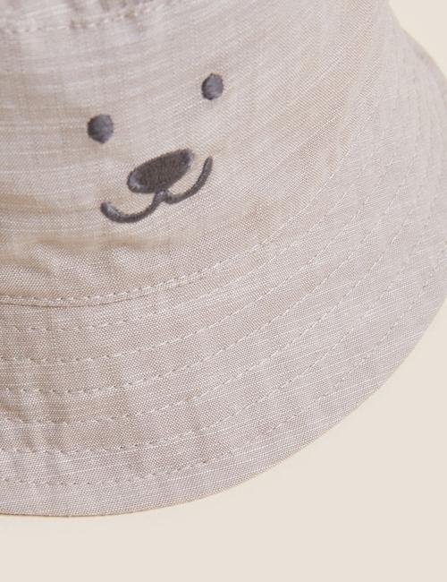 Krem Saf Pamuklu 3D Detaylı Şapka (0-1 Yaş)