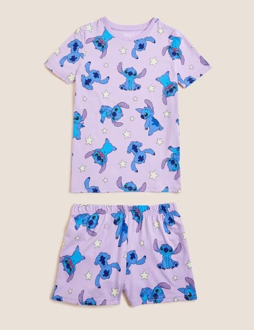 Mor Lilo & Stitch™ Kısa Kollu Pijama Takımı (6-16 Yaş)