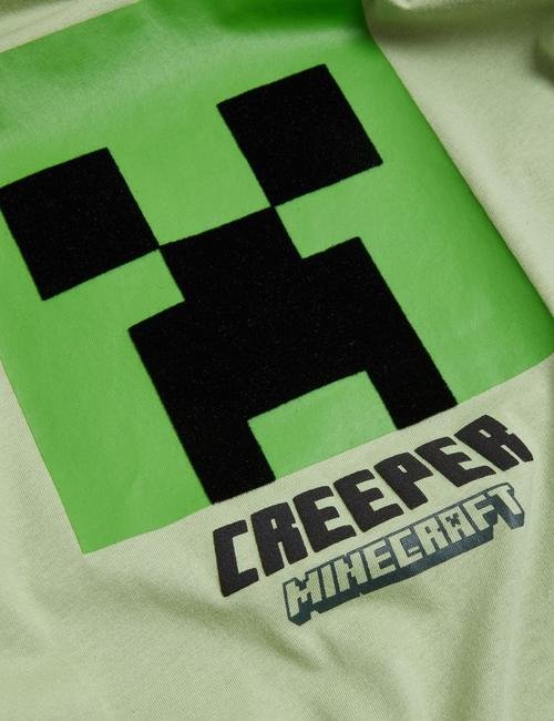 Yeşil Saf Pamuklu Minecraft™ Alt-Üst Takım (6-16 Yaş)