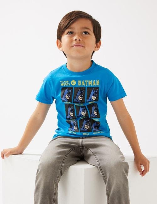 Yeşil Saf Pamuklu Batman™ T-Shirt (2-7 Yaş)