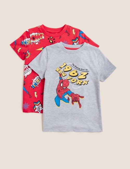 Multi Renk 2'li Spider-Man™ Kısa Kollu T-Shirt (2-7 Yaş)