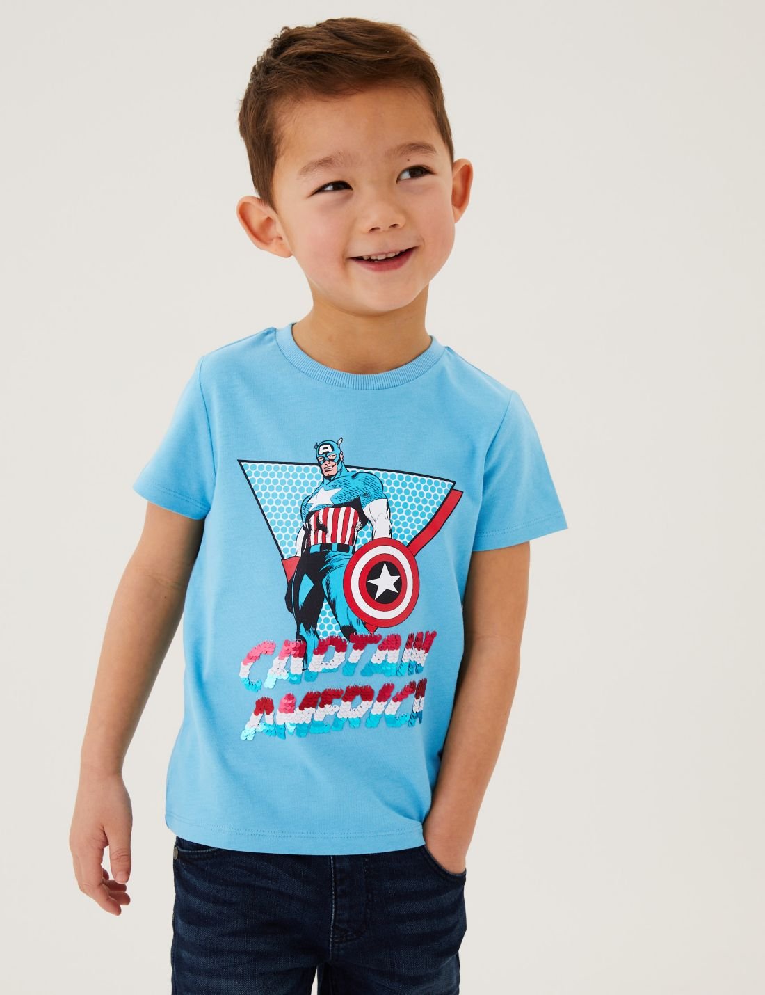 Saf Pamuklu Captain America™ T-Shirt (2-7 Yaş)
