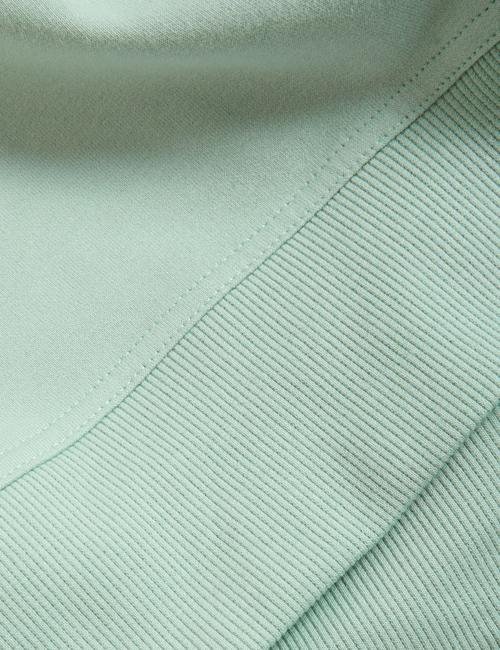 Yeşil Kısa Kollu Kapüşonlu Sweatshirt