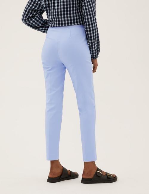 Mavi Slim Fit Yüksek Bel Pantolon