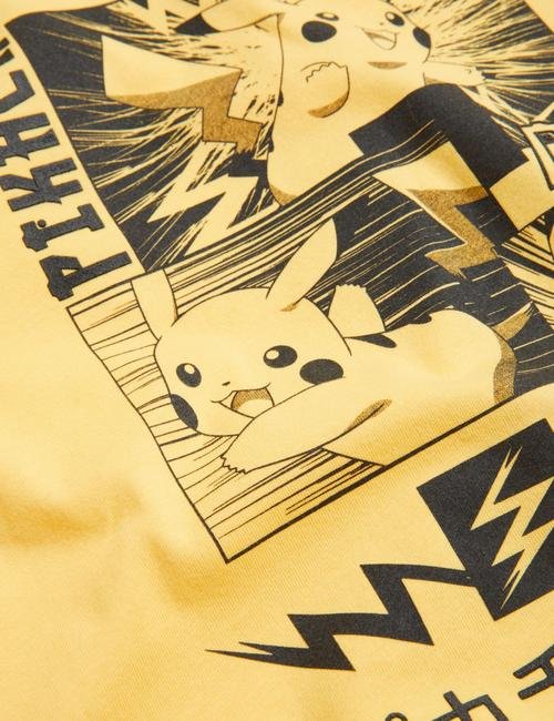 Sarı Saf Pamuklu Pokemon™ T-Shirt (6-16 Yaş)