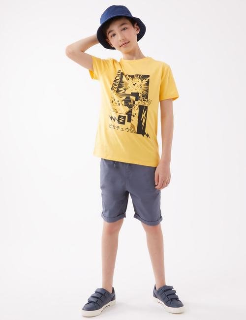 Sarı Saf Pamuklu Pokemon™ T-Shirt (6-16 Yaş)