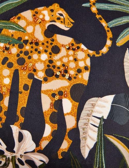 Multi Renk Çita Desenli Küçük Kadife Yastık