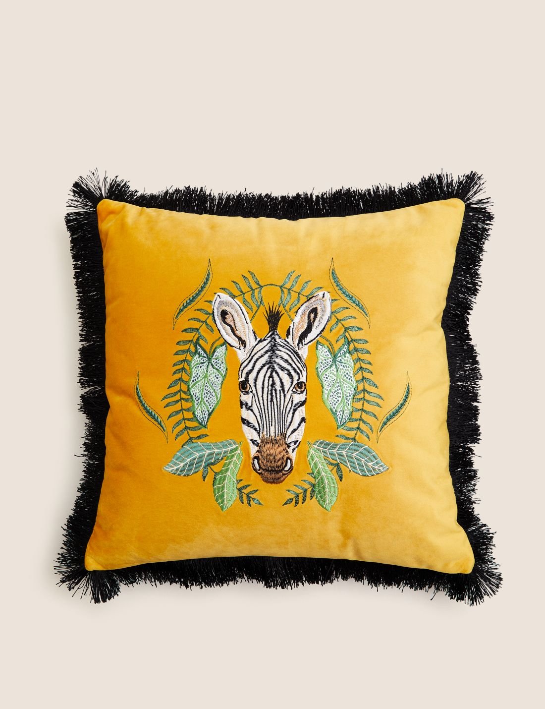 Zebra Desenli Kadife Yastık