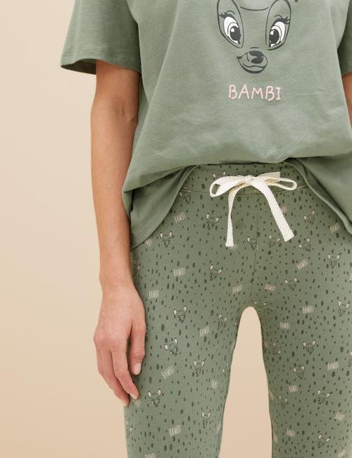 Yeşil Saf Pamuklu Bambi™ Pijama Takımı