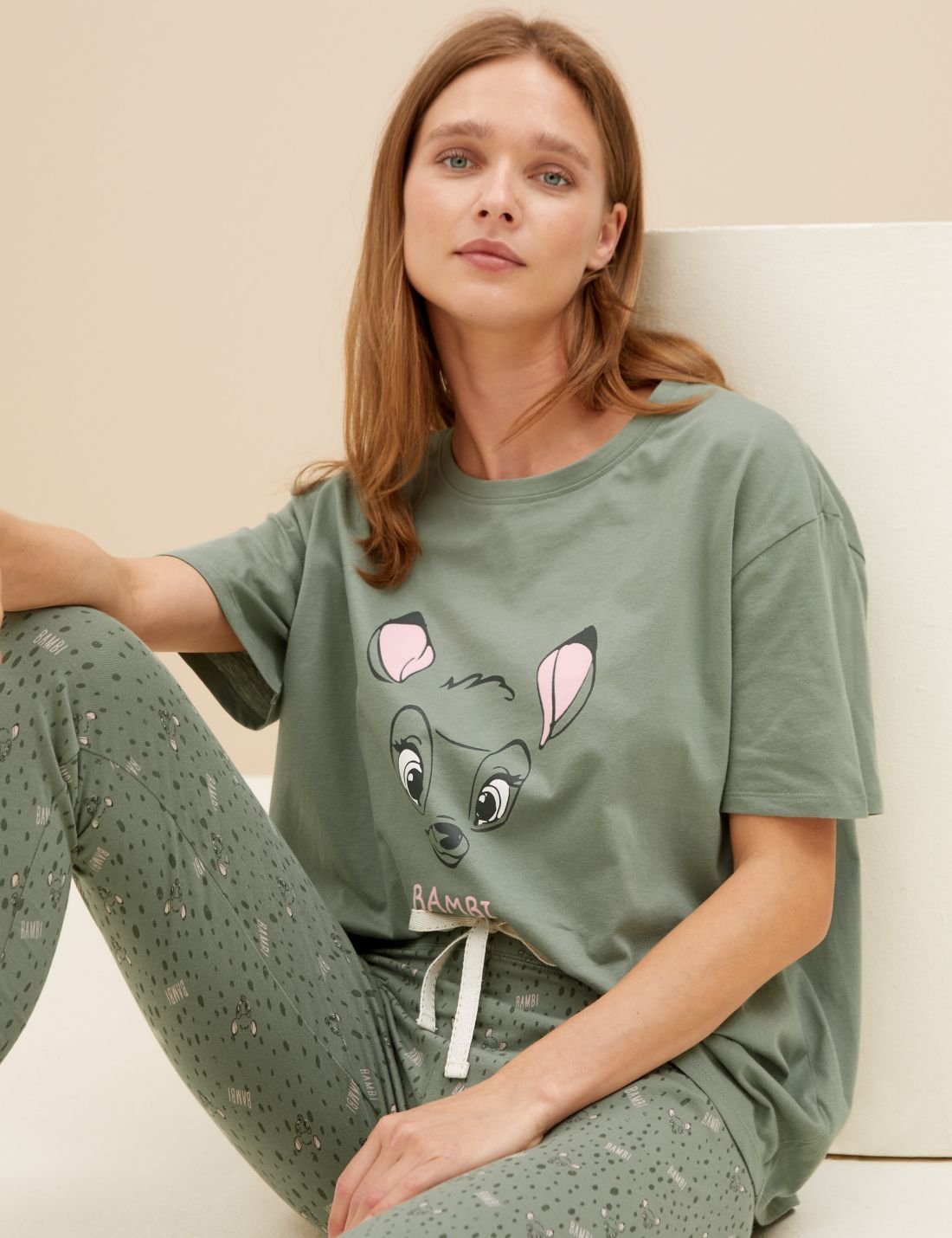 Saf Pamuklu Bambi™ Pijama Takımı