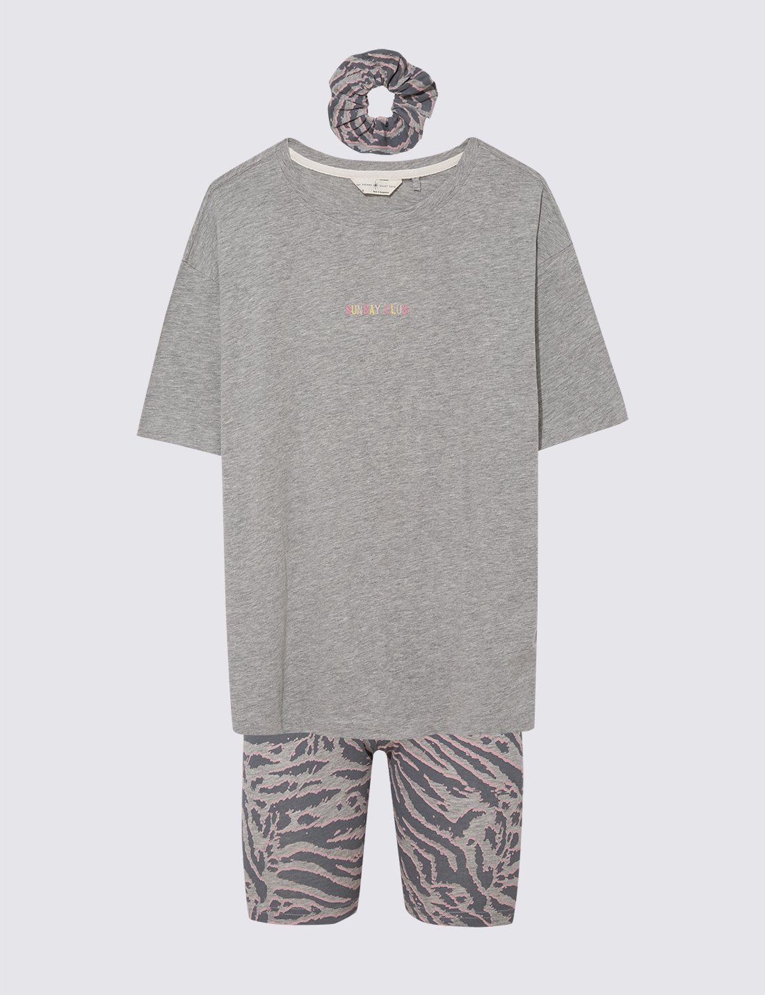 Zebra Desenli Kısa Kollu Pijama Takımı