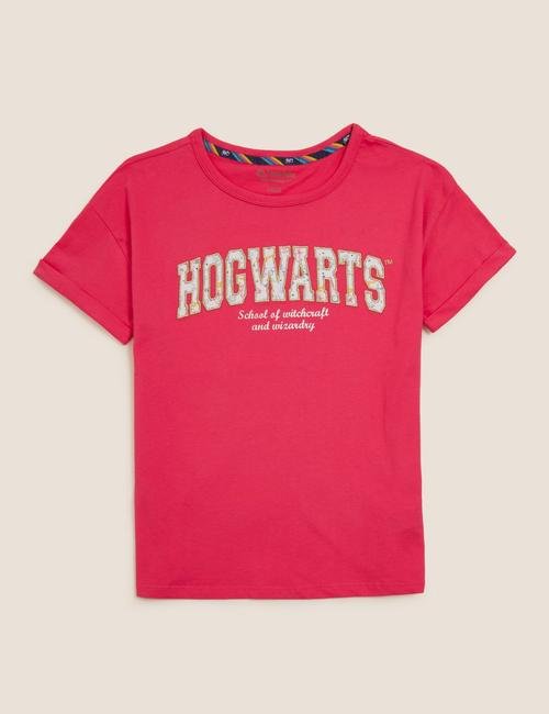 Pembe Saf Pamuklu Harry Potter™ T-Shirt (2-16 Yaş)