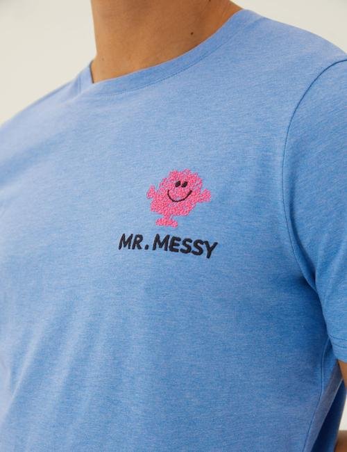 Mavi Saf Pamuklu Mr. Men™ T-Shirt