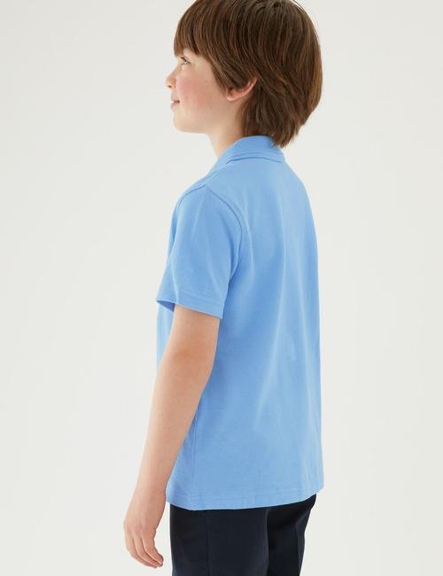 Mavi Saf Pamuklu 3'lü Polo Yaka T-Shirt (2-16 Yaş)