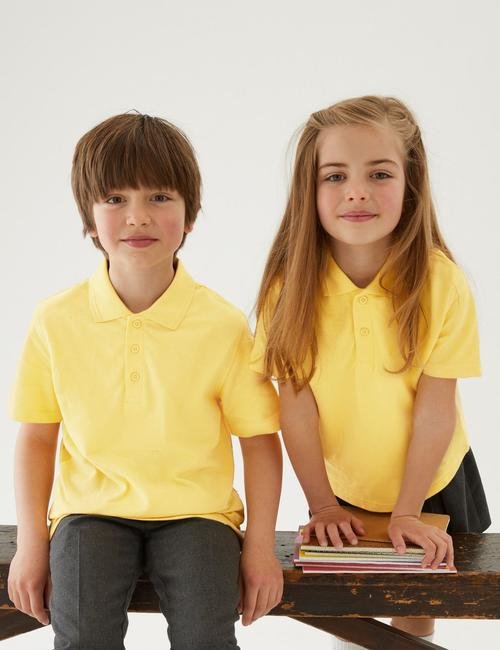 Sarı Saf Pamuklu 3'lü Polo Yaka T-Shirt (2-16 Yaş)