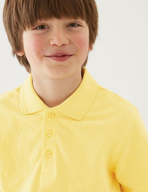 Sarı Saf Pamuklu 3'lü Polo Yaka T-Shirt (2-16 Yaş)