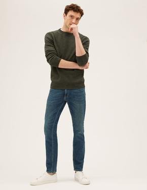 Erkek Mavi Slim Fit Jean Pantolon