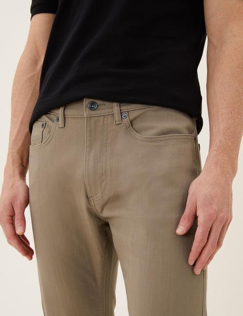 Kahverengi Slim Fit 360 Flex Jean Pantolon