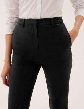 Kadın Siyah Slim Fit Yüksek Bel Pantolon