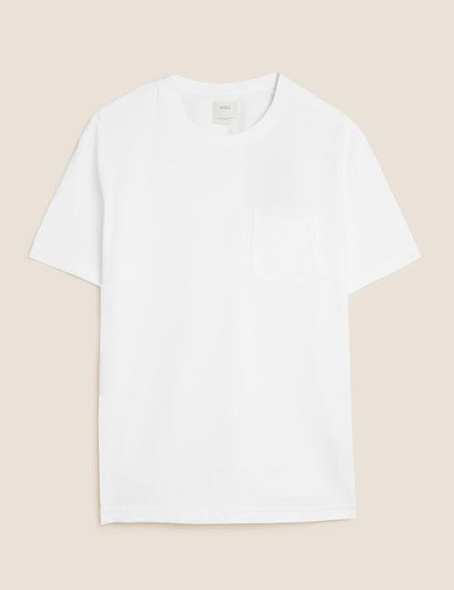 Beyaz Saf Pamuklu Kısa Kollu T-Shirt
