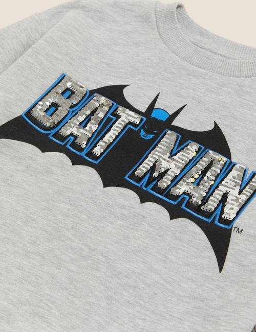 Gri Batman™ Yuvarlak Yaka Sweatshirt (2-7 Yaş)