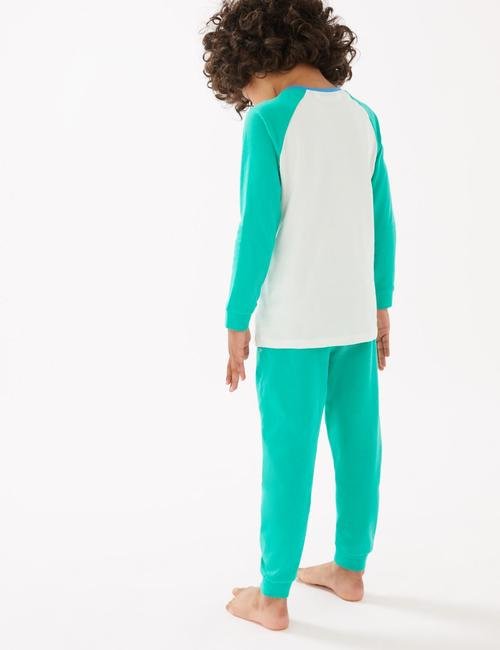 Yeşil Saf Pamuklu 2'li Pijama Takımı (1-7 Yaş)