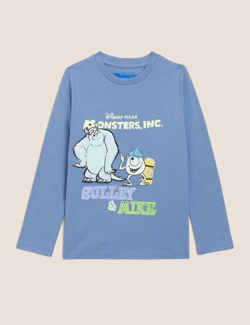 Mavi Saf Pamuklu Monsters Inc™ T-Shirt (2-7 yaş)