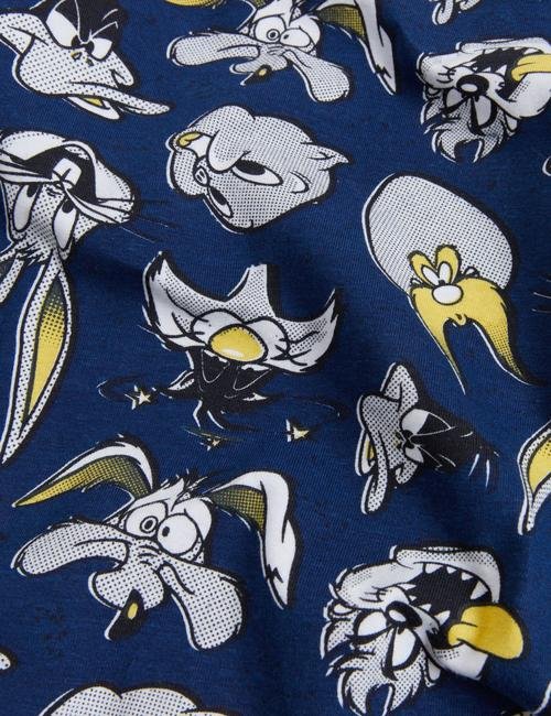 Lacivert Looney Tunes™ Uzun Kollu Pijama Takımı (6-16 Yaş)