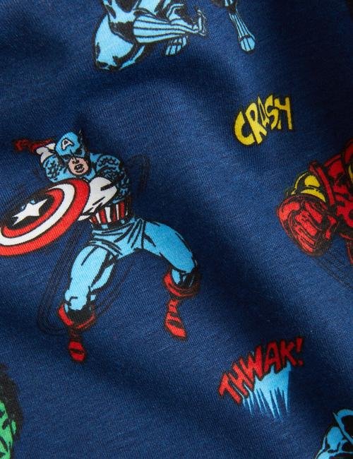 Lacivert Marvel™ Uzun Kollu Pijama Takımı (3-12 Yaş)